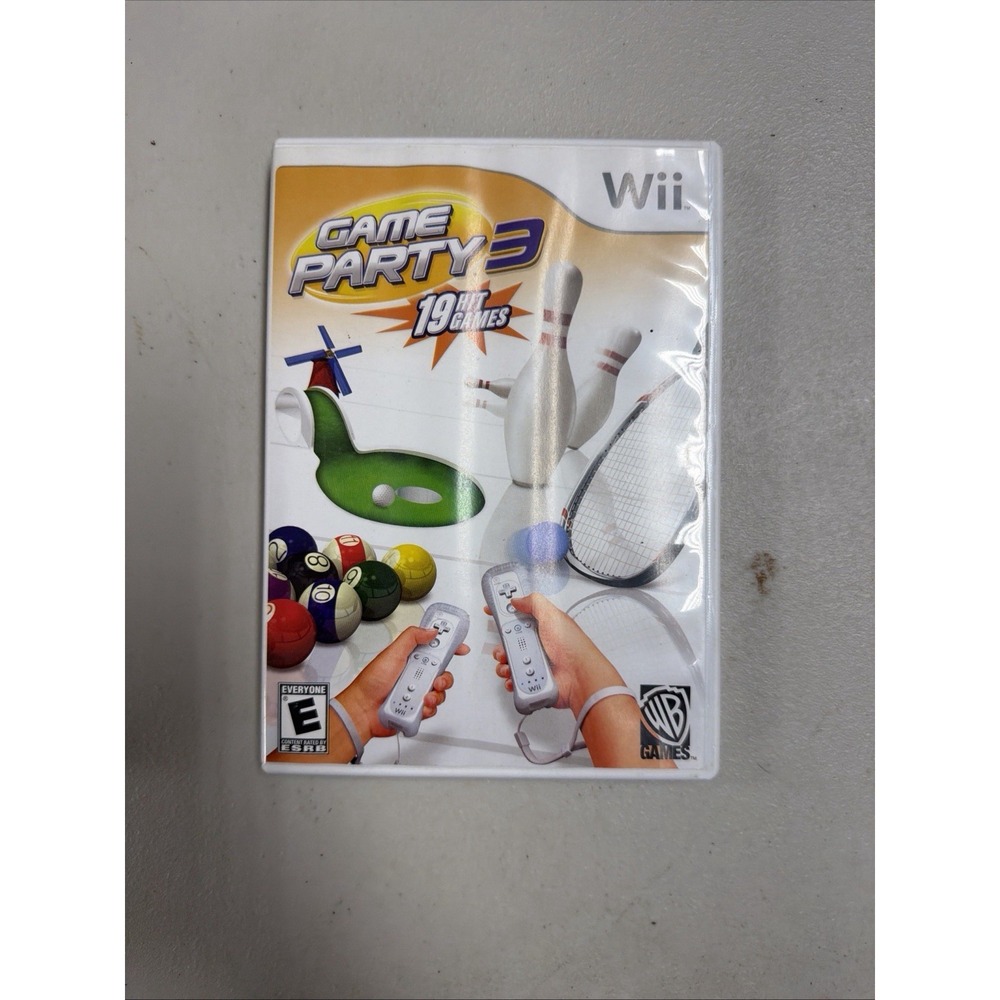Game Party 3 Wii Video Game - 19 Hit Games, Multiplayer, Family Fun CIB